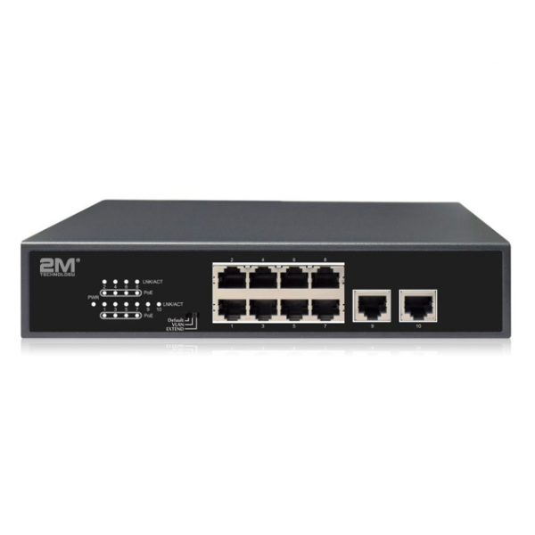 2M-POE-8+ 8 Port PoE Switch