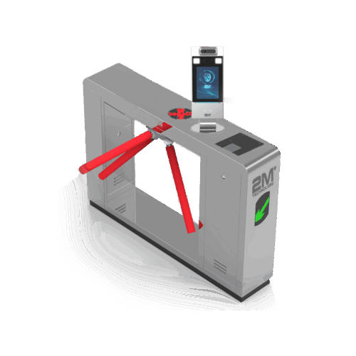 2MTT-9 Face Recognition and Thermal Detection Access Control Vertical Tripod Turnstile Gates