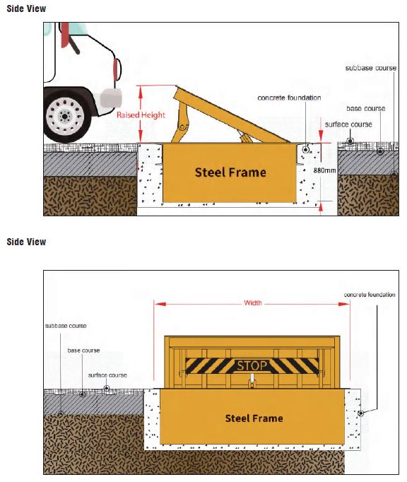 In-Ground Hydraulic Road Blockers views