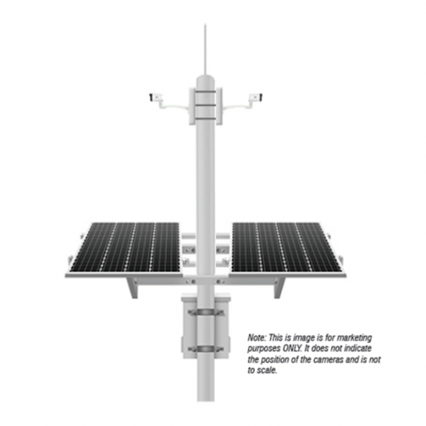2MS2B-4G3D Solar Solution with 2x 4MP Mini Fixed Bullet Camera, NVR and 4G Router Standby 24hr x3 Days