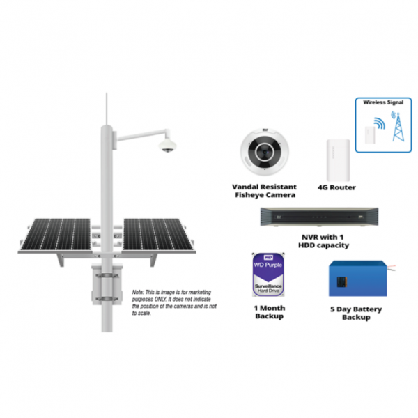 2MS1P-4G3D Solar Solution with Deterrent Motorized PTZ Dome, NVR and 4G Router Standby 24hr x 3 Days - Image 5