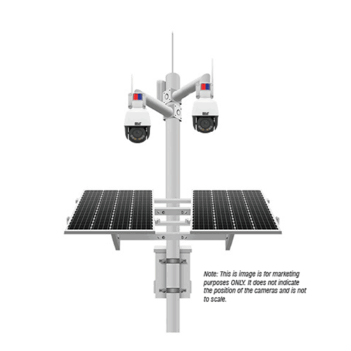 2MS2P-4G3D Solar Solution with 2 Deterrent Motorized PTZ Domes, NVR and 4G Router Standby 24hr x 3 Days