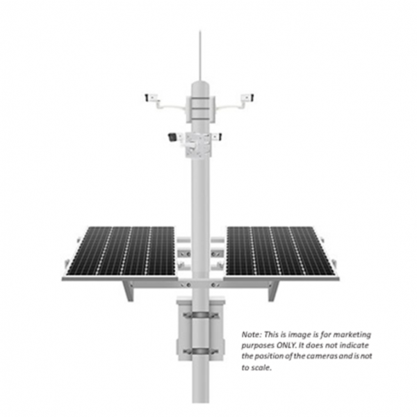 2MS4B-4G5D Solar Solution with 4x 4MP Mini Fixed Bullet Camera, NVR and 4G Router Standby 24hr x5 Days