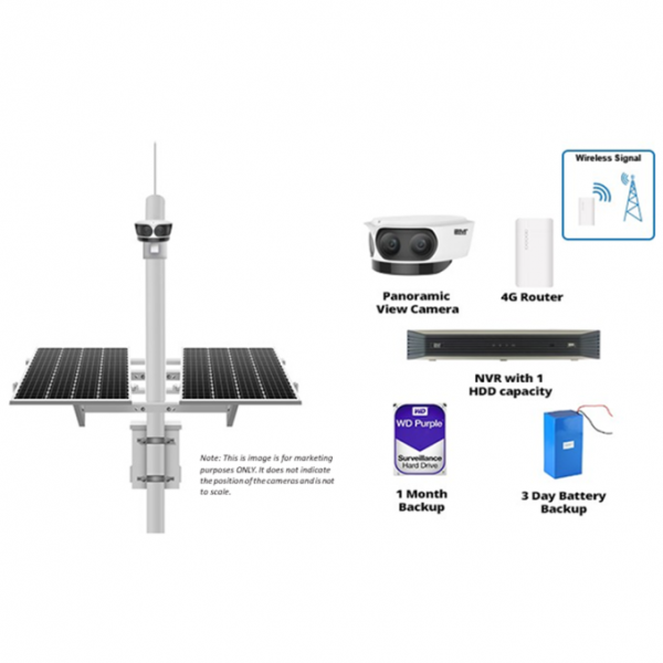 2MS1PAN-4G3D Solar Solution with a 4K Starlight Panoramic Camera, NVR and 4G Router Standby 24hr x3 Days - Image 5