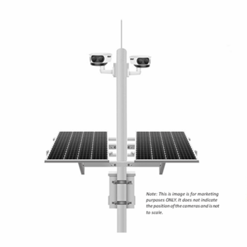 2MS2PAN-4G5D Solar Solution with 2 Starlight 4K Panoramic Cameras, NVR and 4G Router Standby 24hr x5 Days