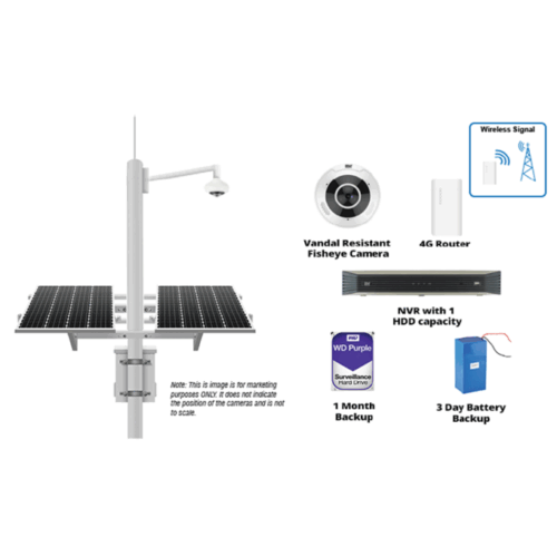 2MS1F-4G3D Solar Solution with a 4K Ultra HD Vandal-resistant Fisheye Camera, NVR and 4G Router Standby 24hr x3 Days - Image 5