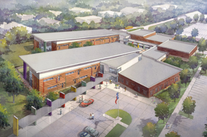 aerial view draing of dallas independent school district
