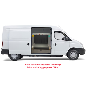 2M Technology 2MX-6550M mobile baggage and parcel x-ray scanner mounted inside vehicle with disclaimer