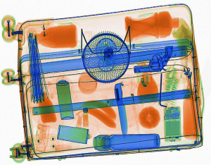 x-ray image of luggage from 2M Technology baggage and parcel x-ray machine with AI software