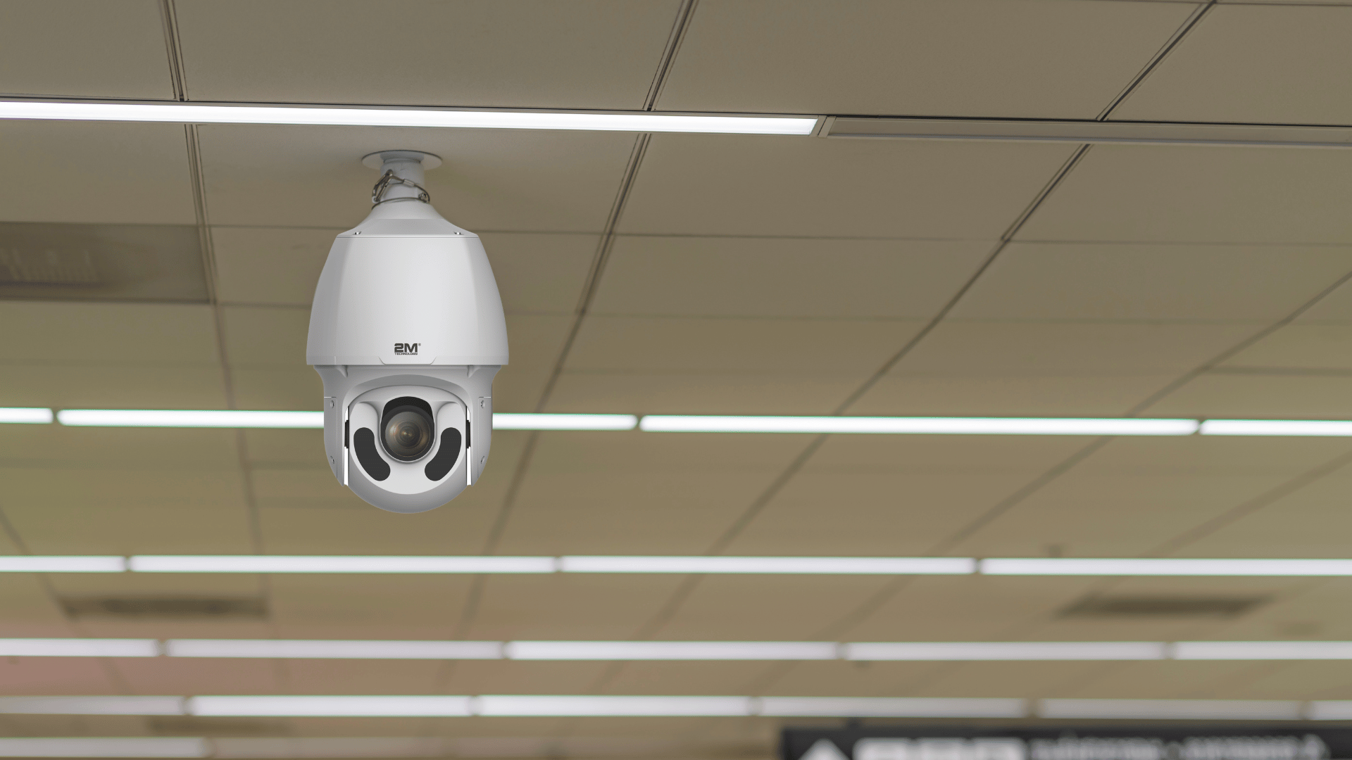 2M Technology network PTZ cameras in airport