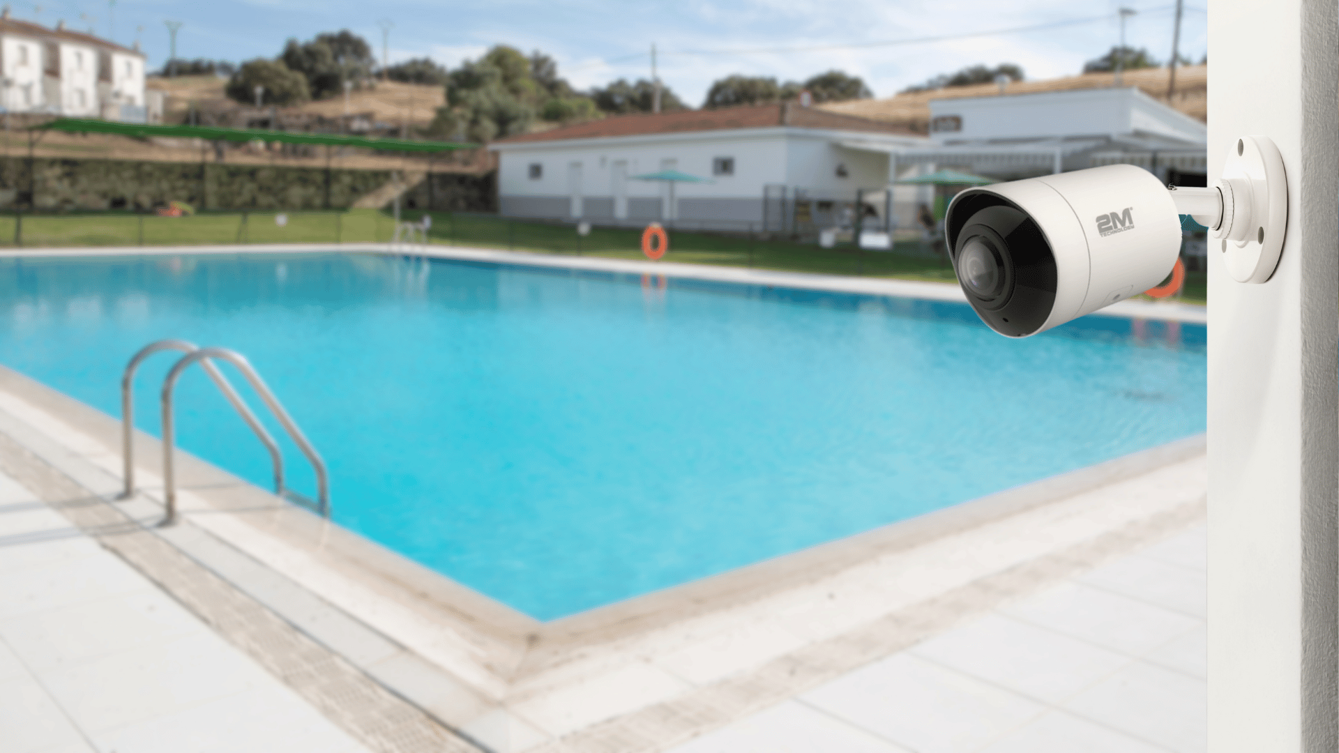 Swimming pool surveillance system with 2MPANBIP bullet camera