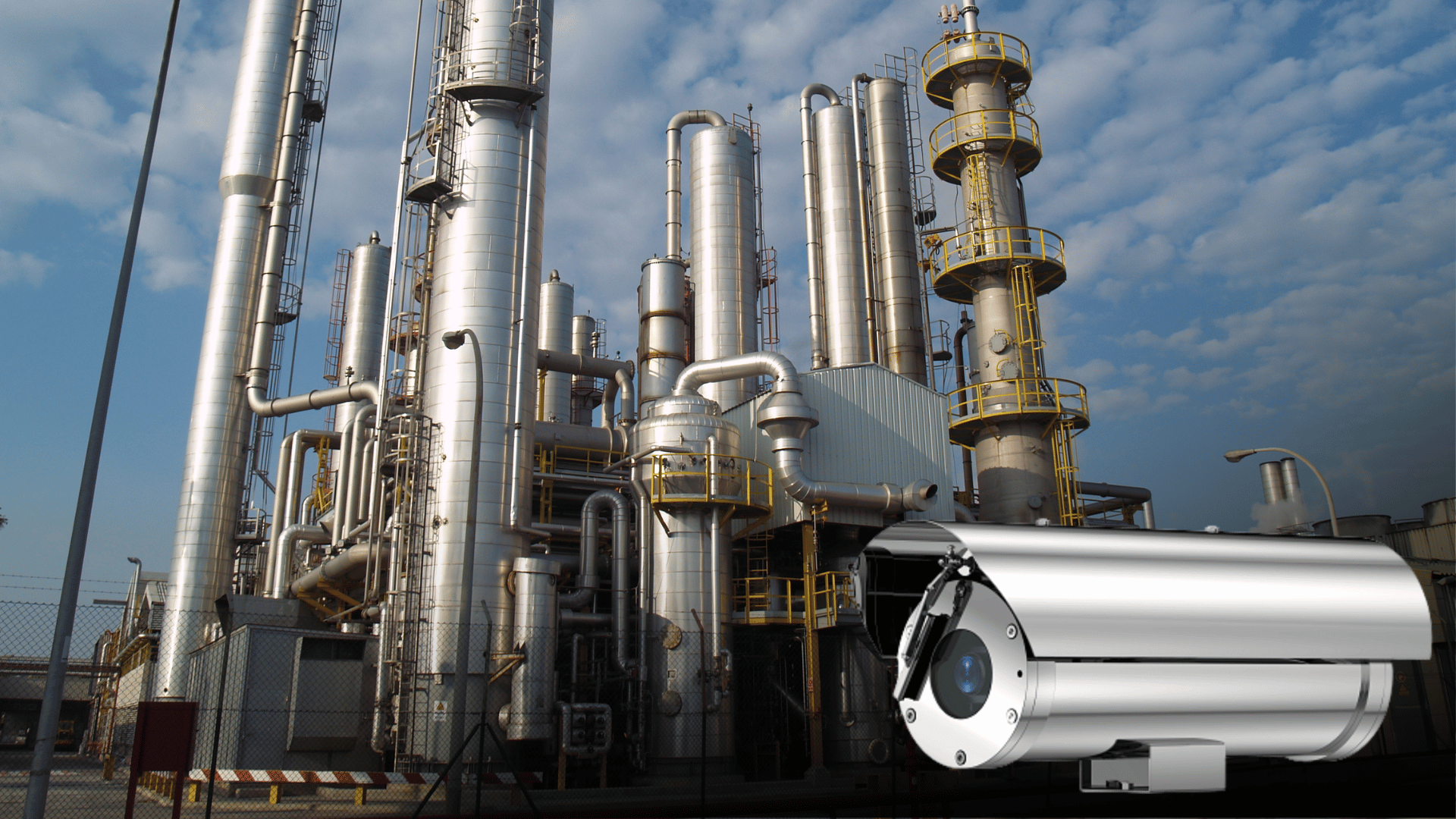 industrial chemical plant with explosion proof camera cloud storage