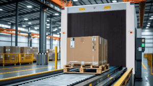 large tunnel cargo x-ray scanner screening shipping pallet