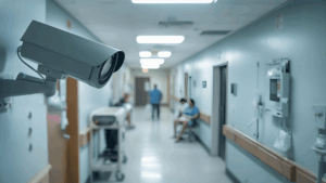 CCTV security solutions for healthcare facility corridor
