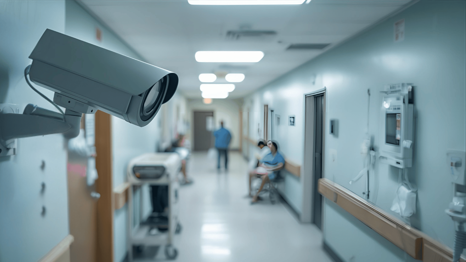 CCTV security solutions for healthcare facility corridor