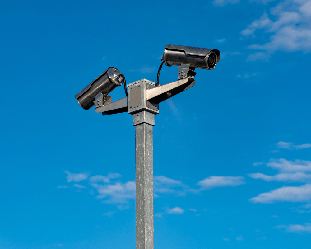 Explosion-proof bullet cameras mounted on pole