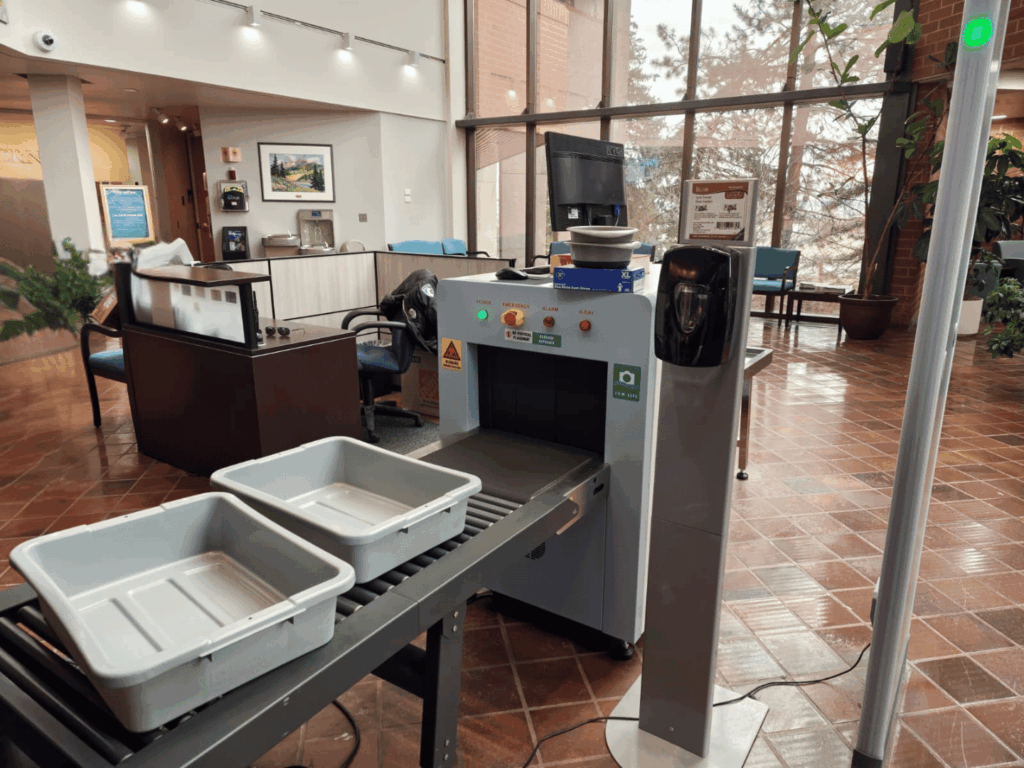 2M Technology X-ray scanner installed inside Thornton Civic Center - City Hall