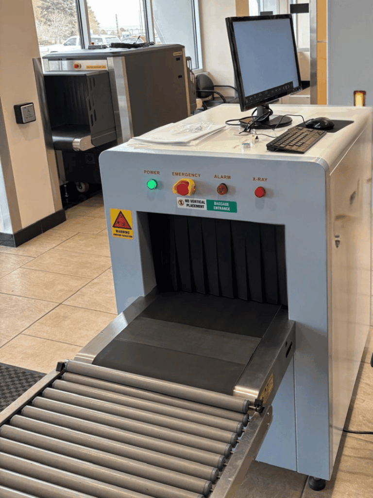 2M Technology X-ray scanner installed inside Thornton Municipal Court in Charles J. Rose Courthouse