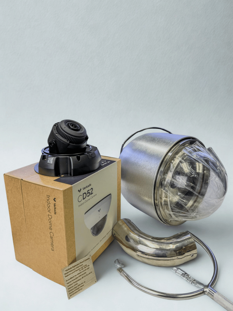 Custom explosion-proof housing designed for Verkada CD52 dome camera from 2M Technology