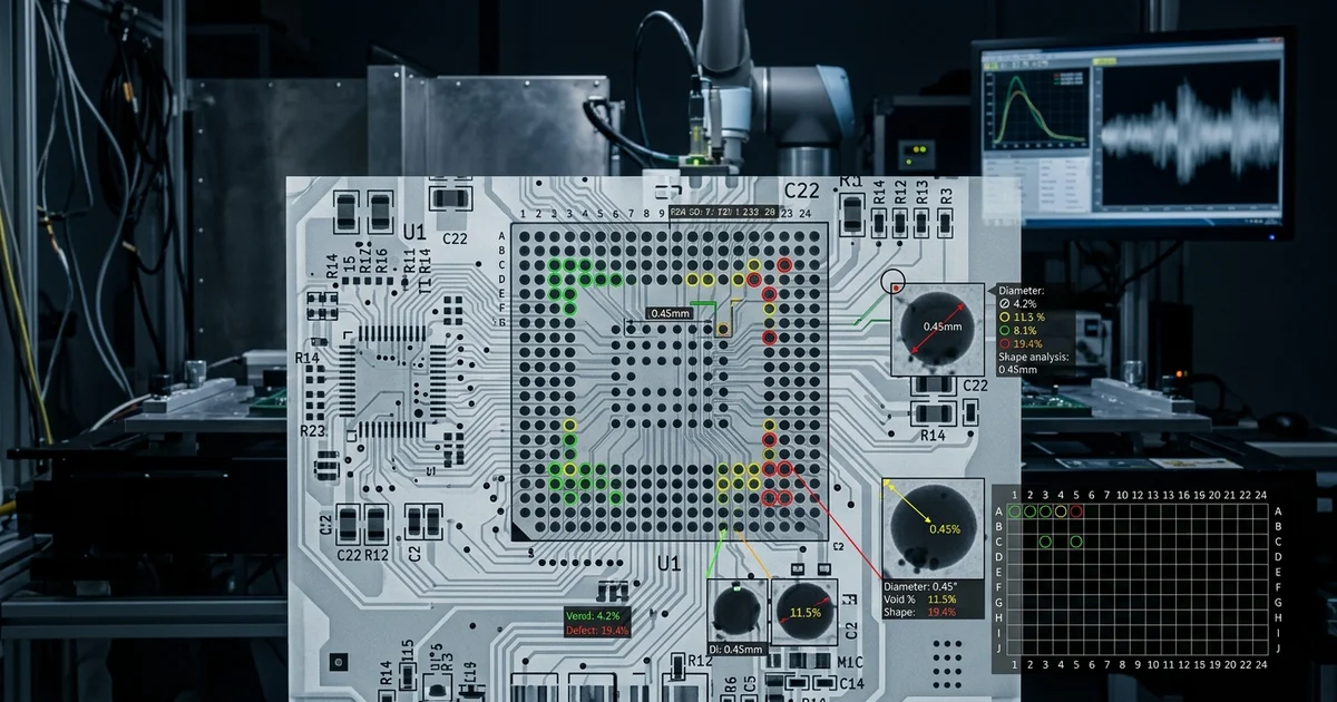 electronics manufacturing X-ray inspection -- Electronics manufacturing x-ray inspection - BGA solder void analysis