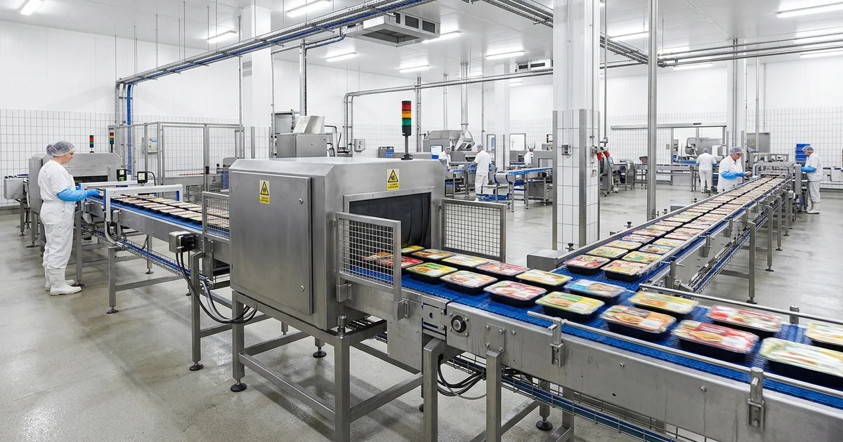 food manufacturing X-ray inspection -- Food manufacturing x-ray inspection - inline contaminant detection system on foo