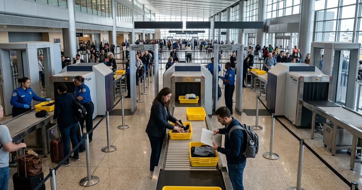 airport security checkpoint infrastructure -- Airport security checkpoint infrastructure - multi-lane aviation screening
