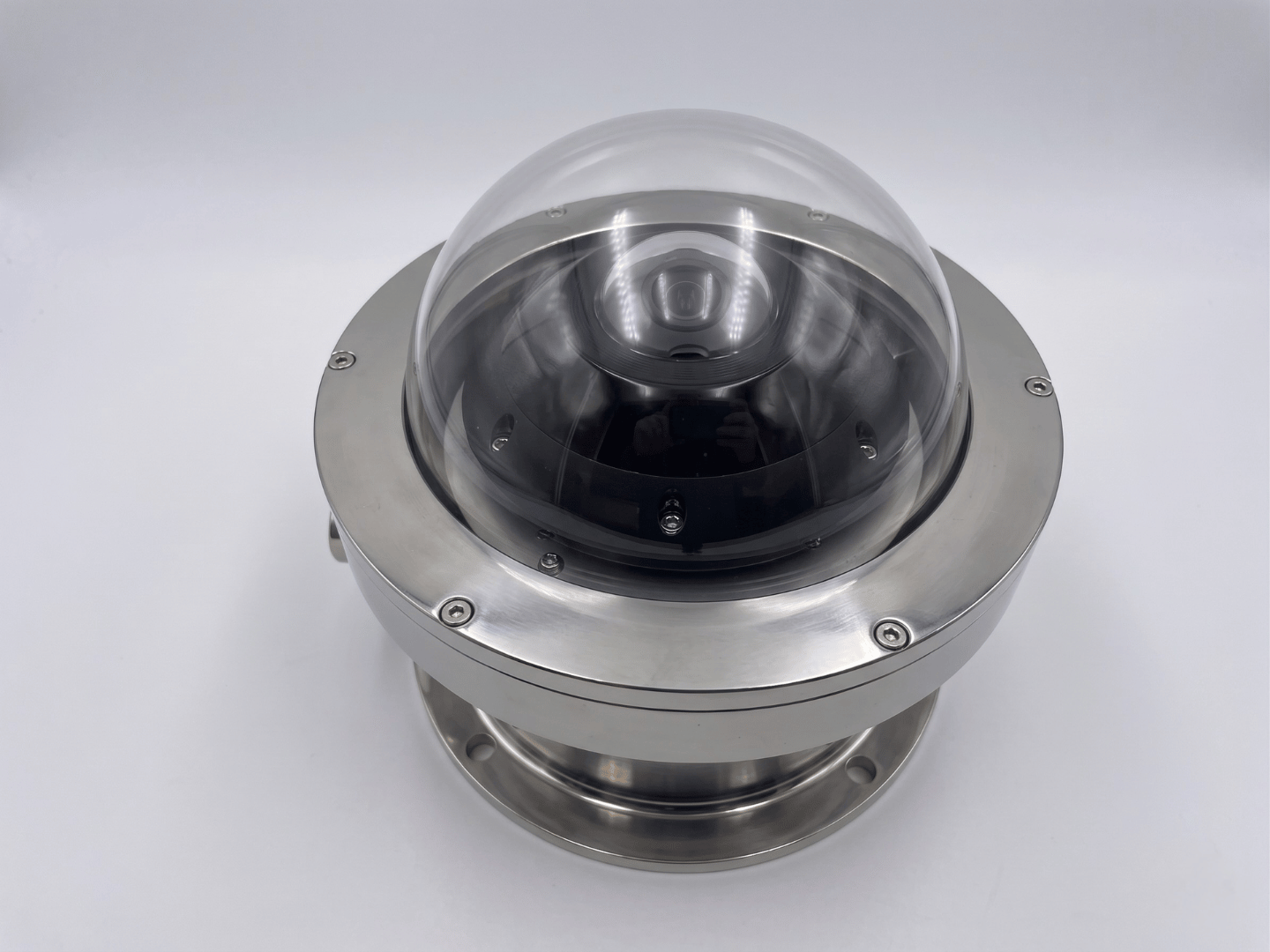 Custom explosion-proof housing for Ubiquiti UniFi G6 Pro 360 fisheye dome camera from 2M Technology