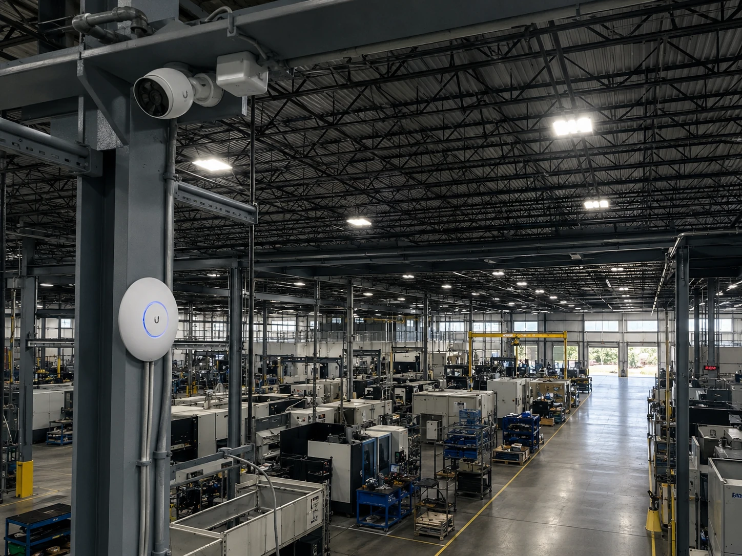 Ubiquiti UniFi installations Garland TX - industrial warehouse networking and surveillance in manufacturing facility