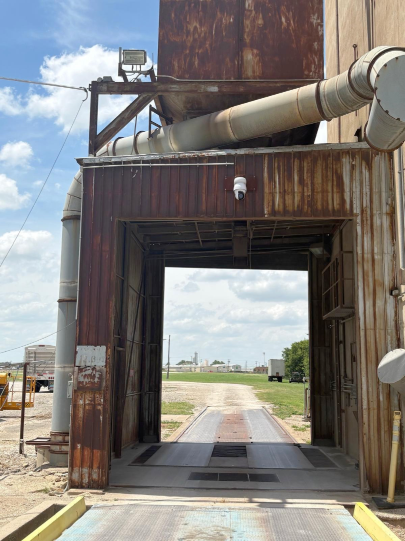 Grain silo camera installation Ubiquiti UniFi G6 PTZ monitoring train entrance station