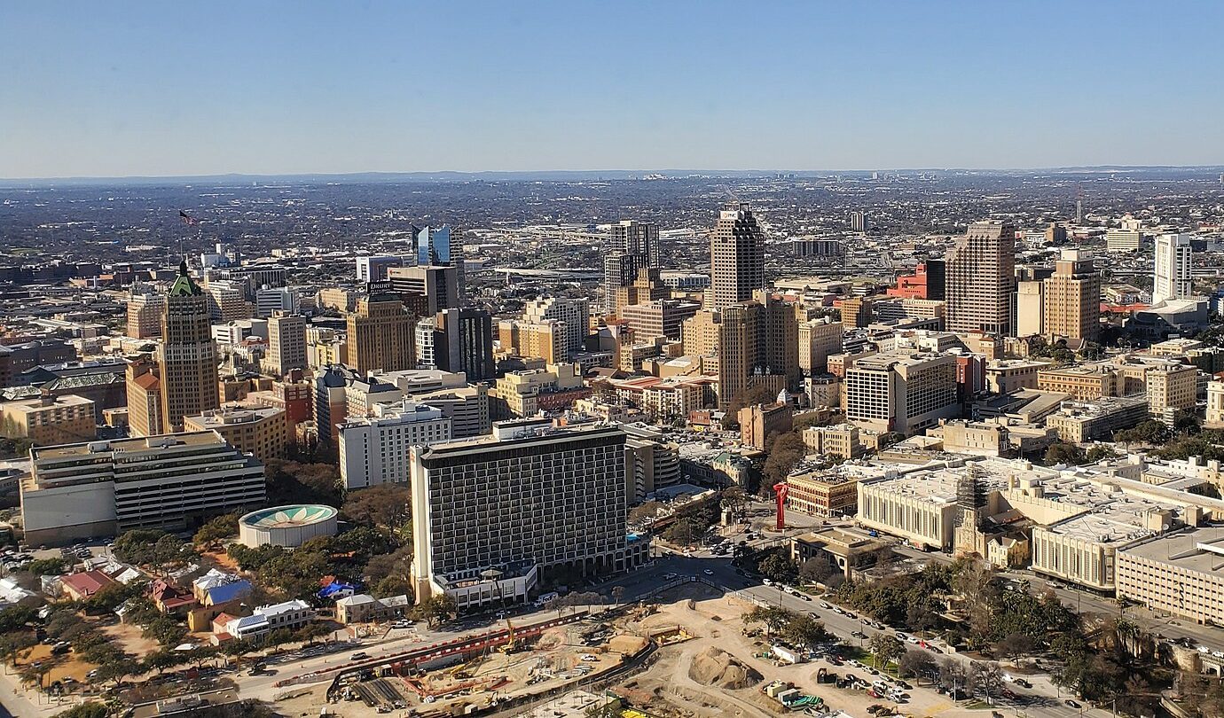 Downtown San Antonio view from The Tower of the Americas e1780328318186