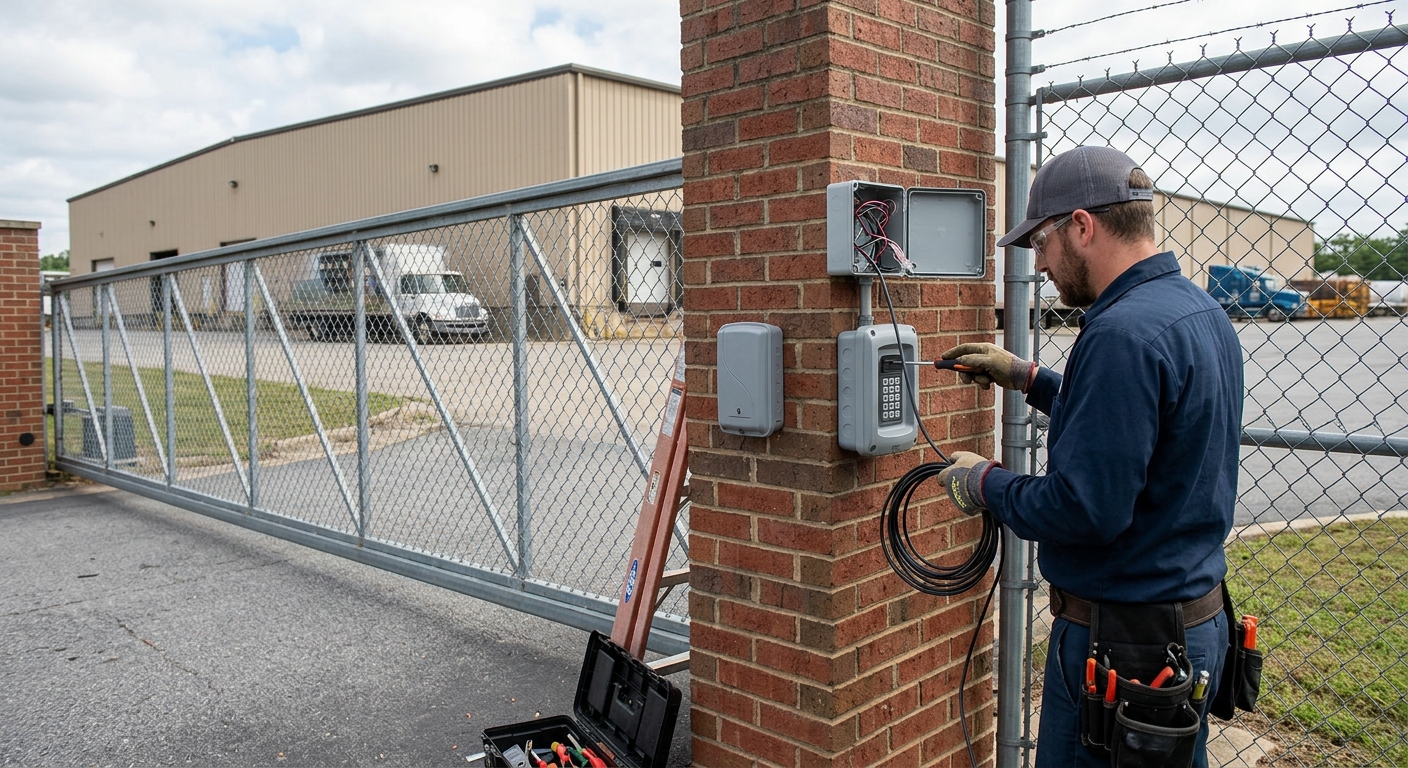 Access control installation Grand Prairie TX industrial gate entry system