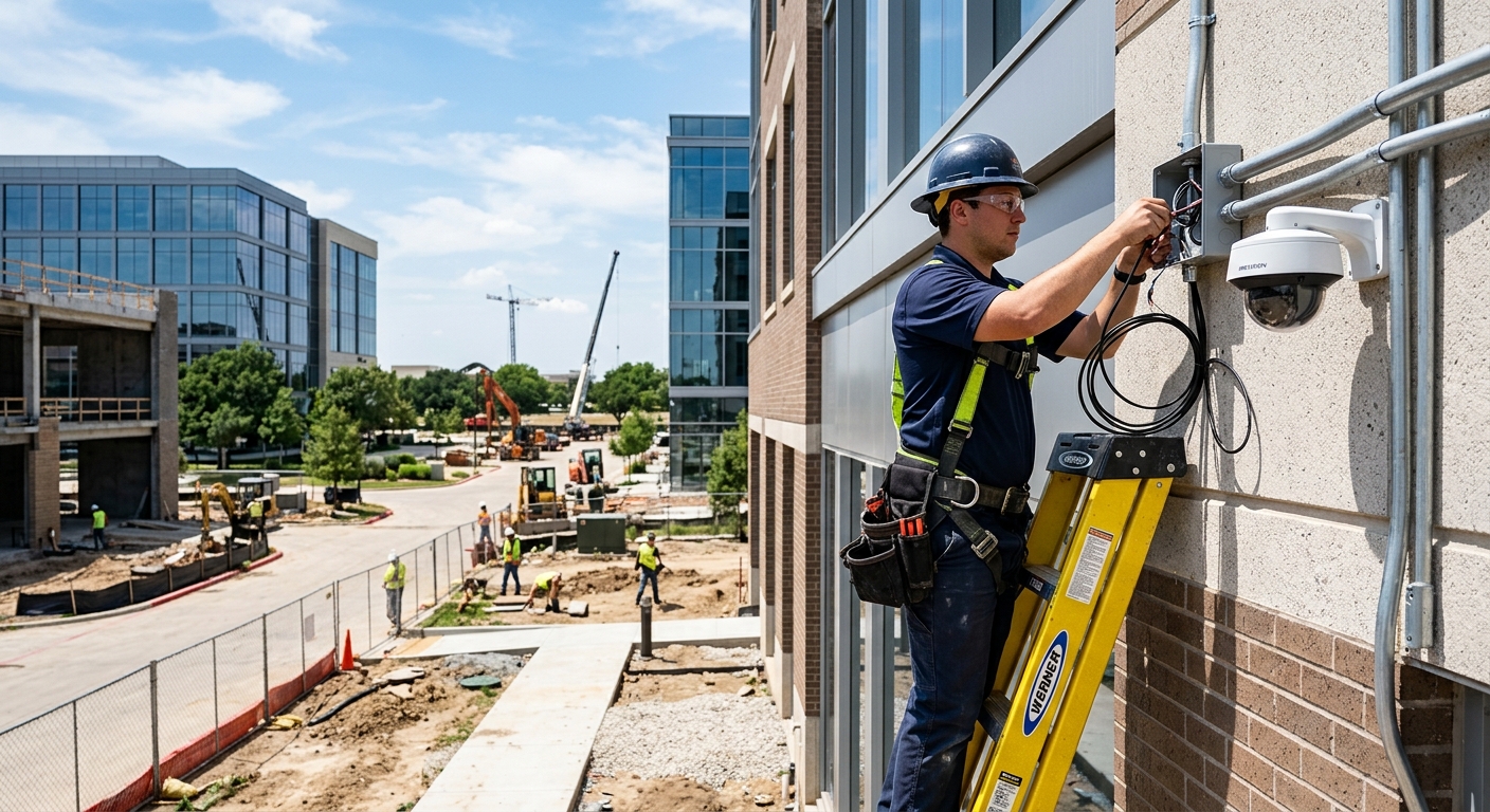 Security camera installation Frisco TX new commercial construction corporate campus
