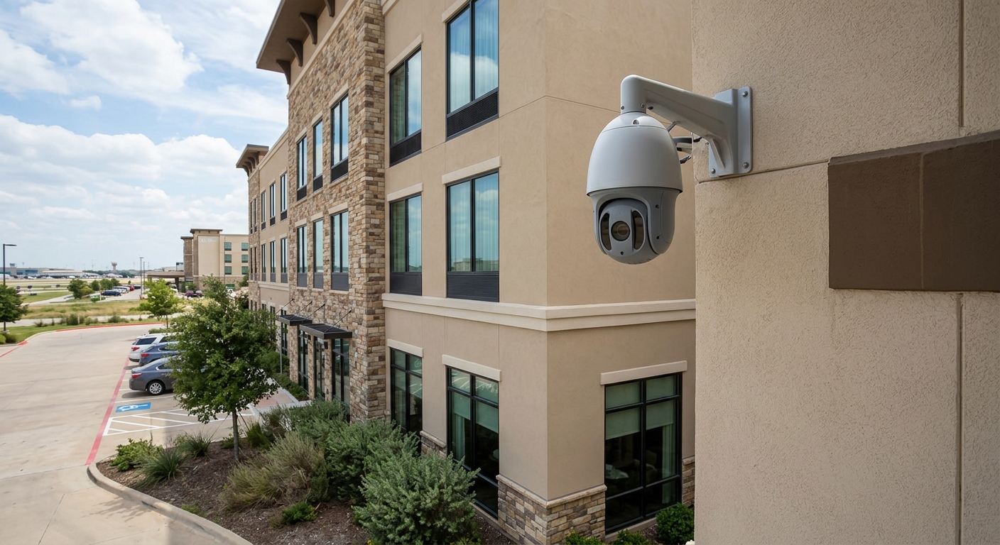 Security camera installation Grapevine TX DFW airport hotel property
