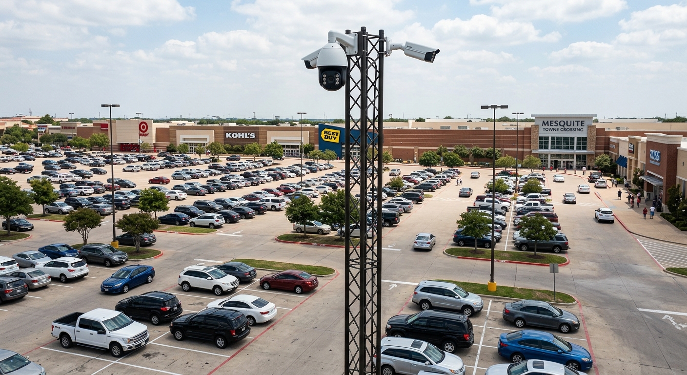 Security camera installation Mesquite TX retail parking lot surveillance