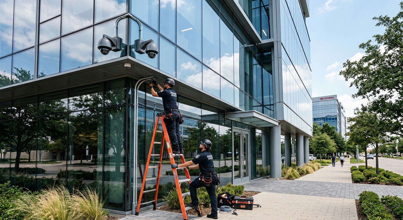 Security camera installation Plano TX Legacy corridor corporate campus