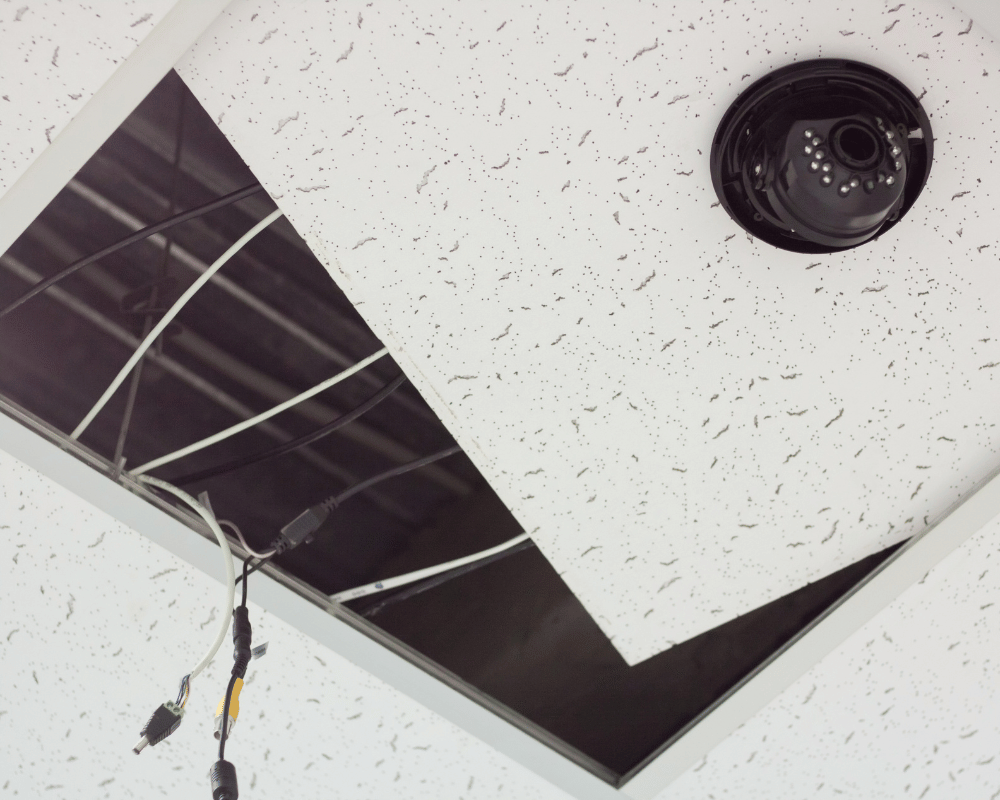 security camera wiring ceiling