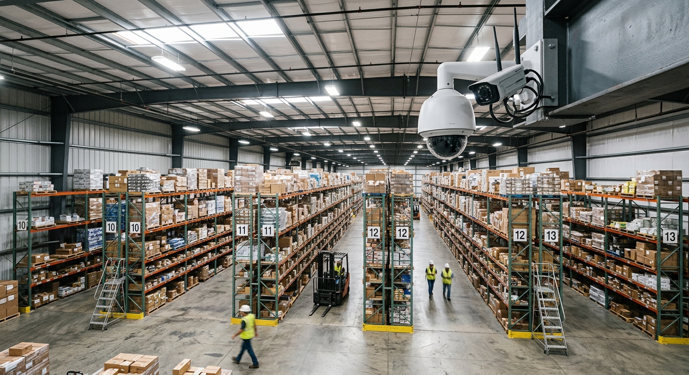 Warehouse security systems Dallas facility protection cameras access control