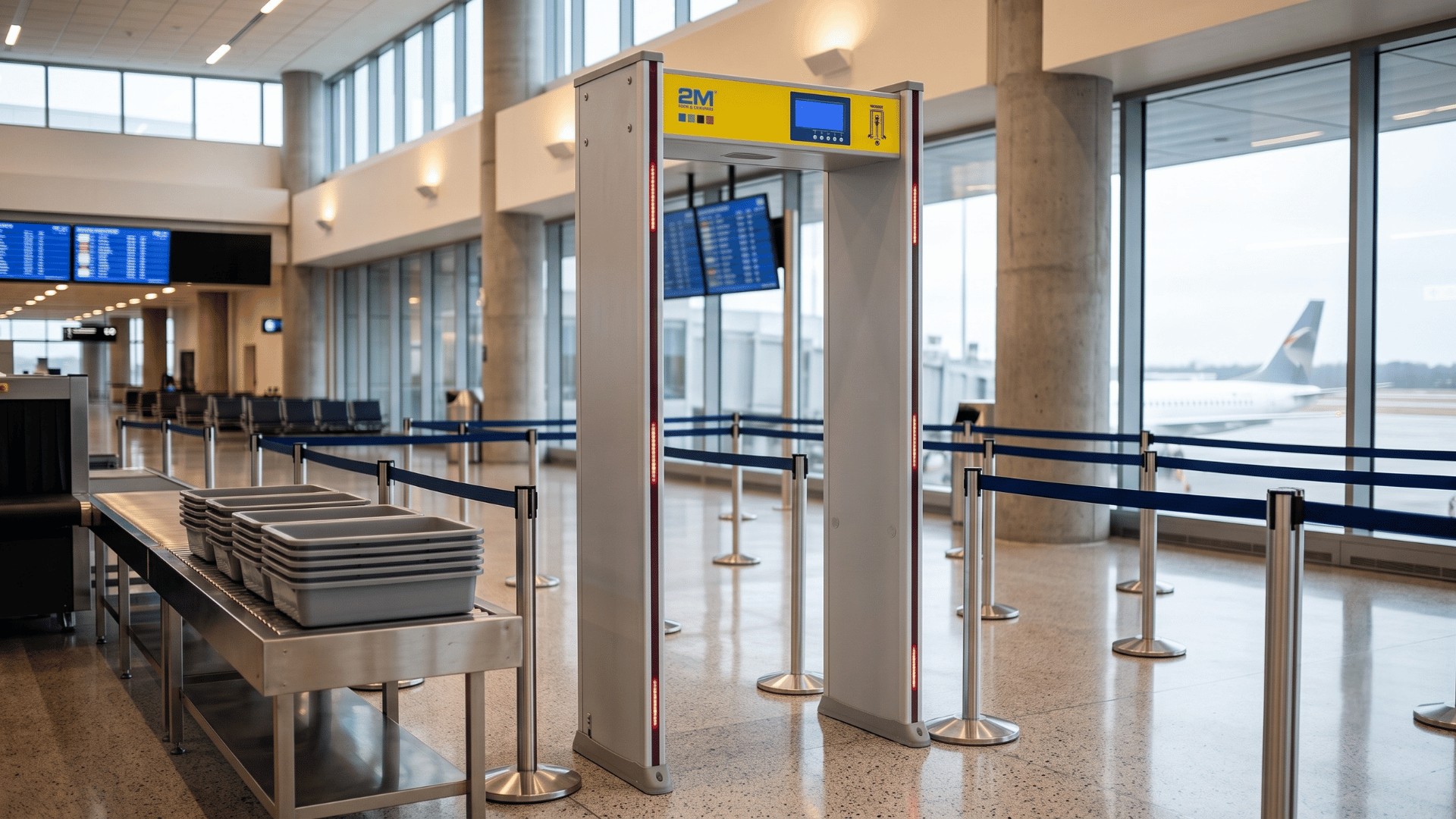 2M Technology walk through metal detector brands at airport security checkpoint