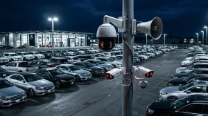 stealth monitoring alternatives - owned dealership security cameras with voice-down horn speaker
