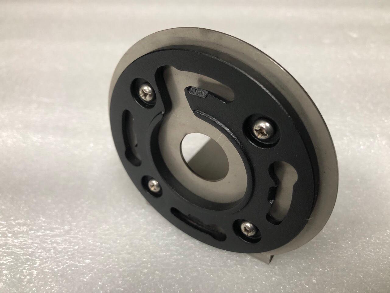 Custom internal mounting plate engineered for securing the Verkada CB62-E inside an explosion-proof camera housing